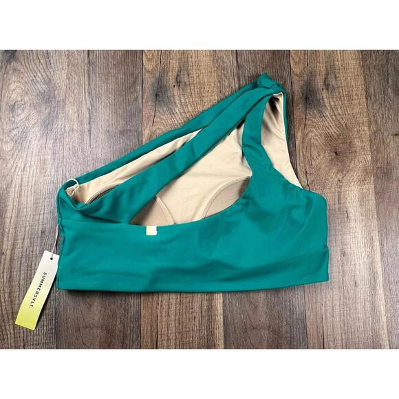 Summersalt Ruched High Leg High Rise Bottom & Sidestroke Bikini Top Size 6 Green - Picture 4 of 8